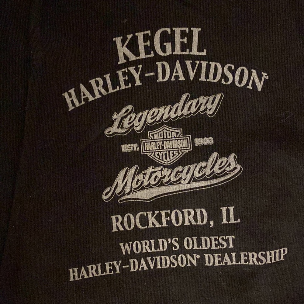 Harley Davidson Black V-Neck Shirt size Large - Picture 5 of 5